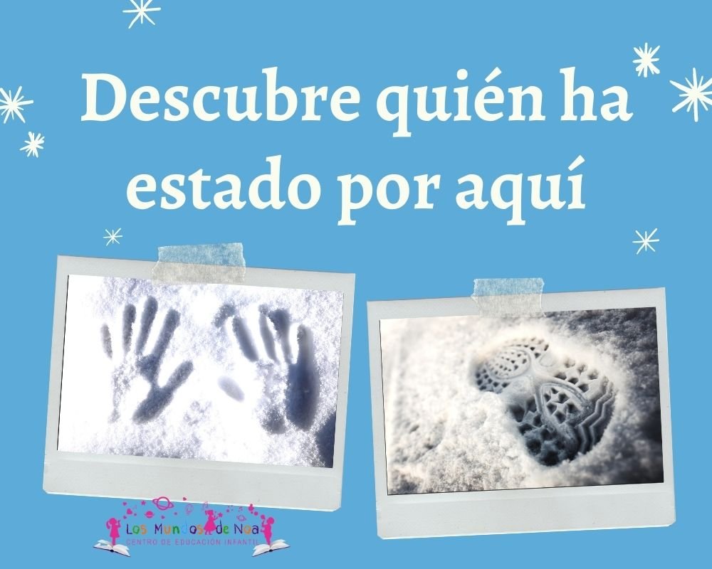 huellas de manos y pies en la nieve