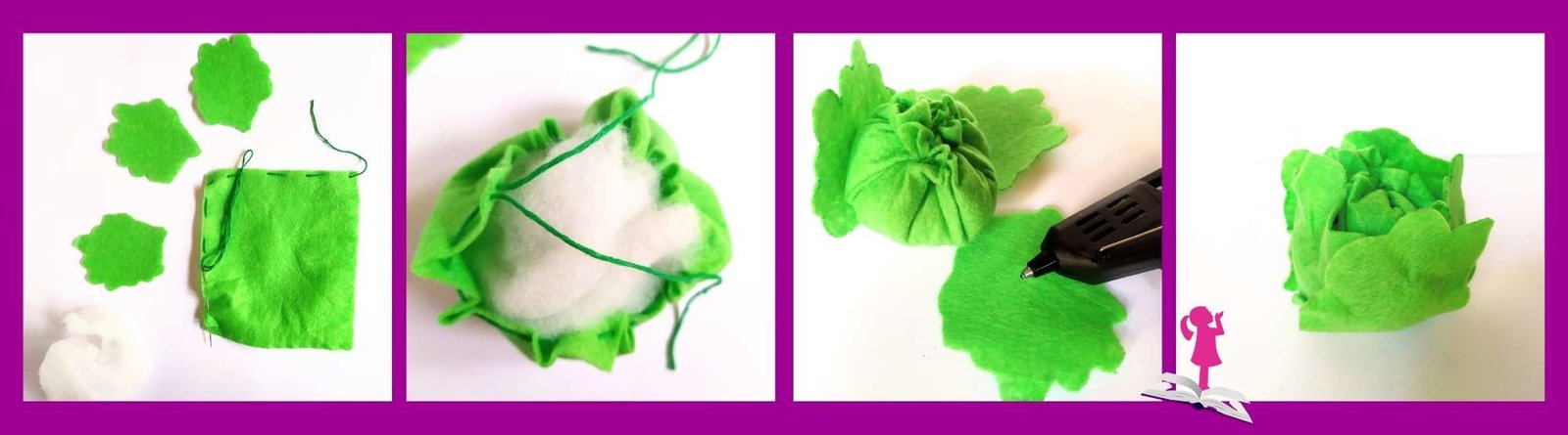 Pasos a seguir para hacer una lechuga de fieltro para niños