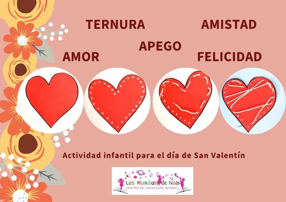 actividad infantil de corazones