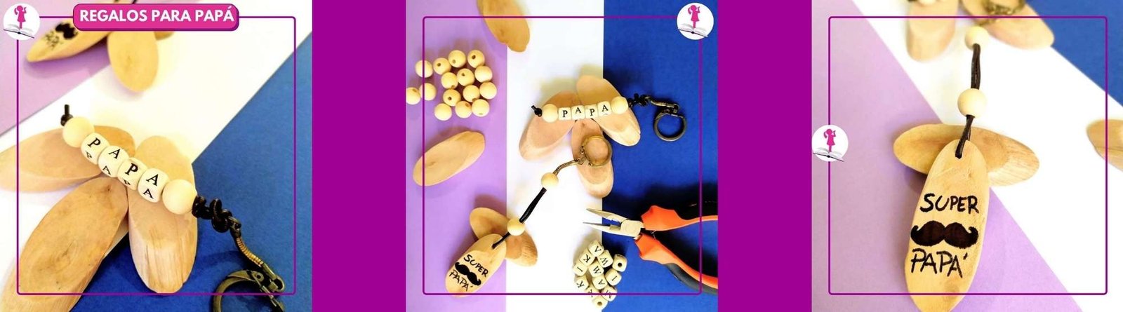 llaveros de madera para el día del padre