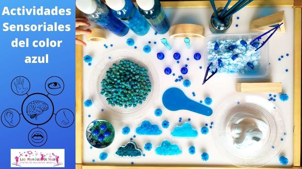Juego sensorial del color azul para infantil
