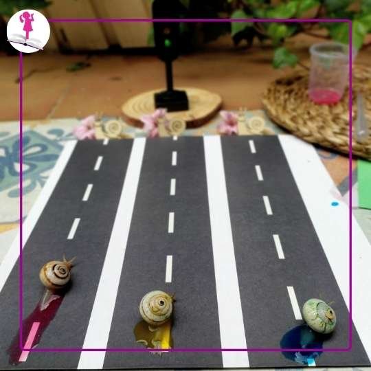 Actividad infantil con caracoles