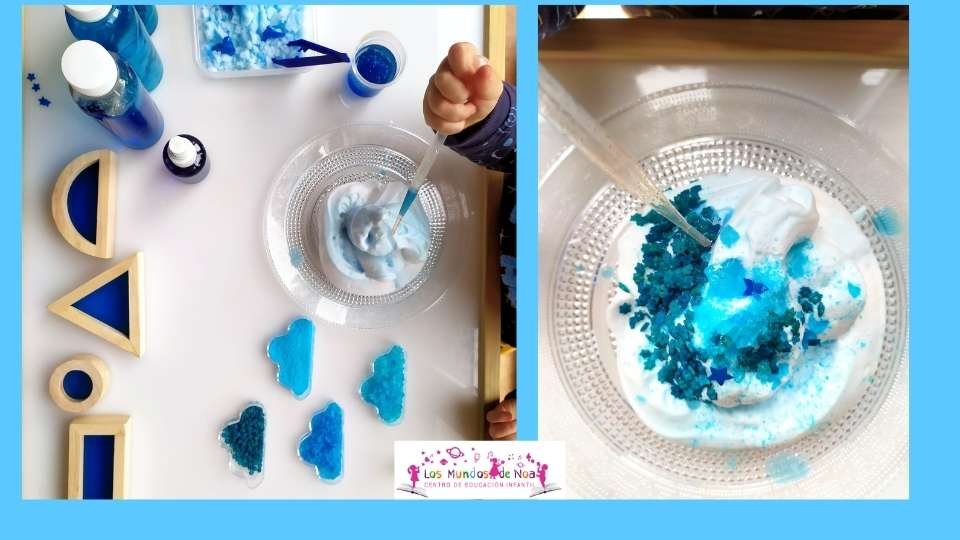 Juego infantil del color azul