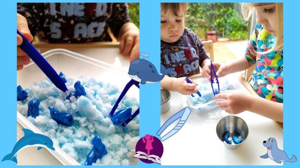 Niños jugando a pescar