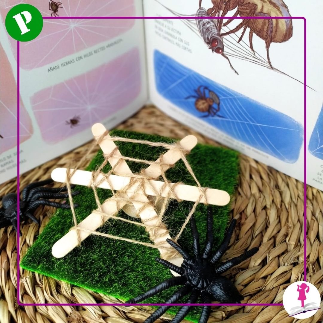 tela de araña con con depresores