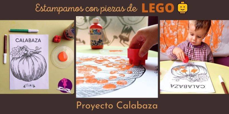 colorear una calabaza con pieza de lego