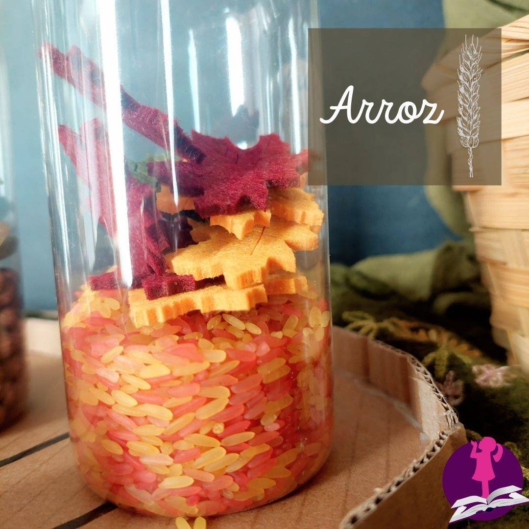 Botella Sensorial de Otoño con Arroz