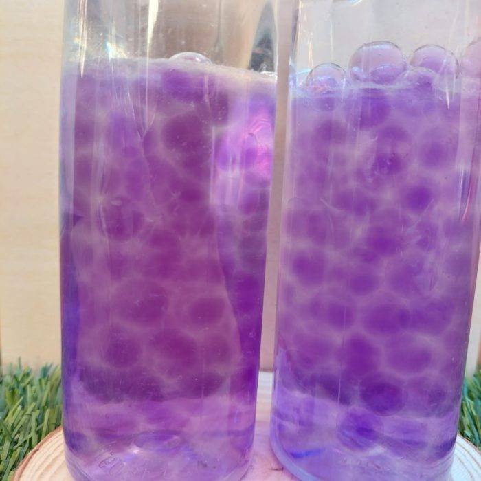 botella sensorial de flores