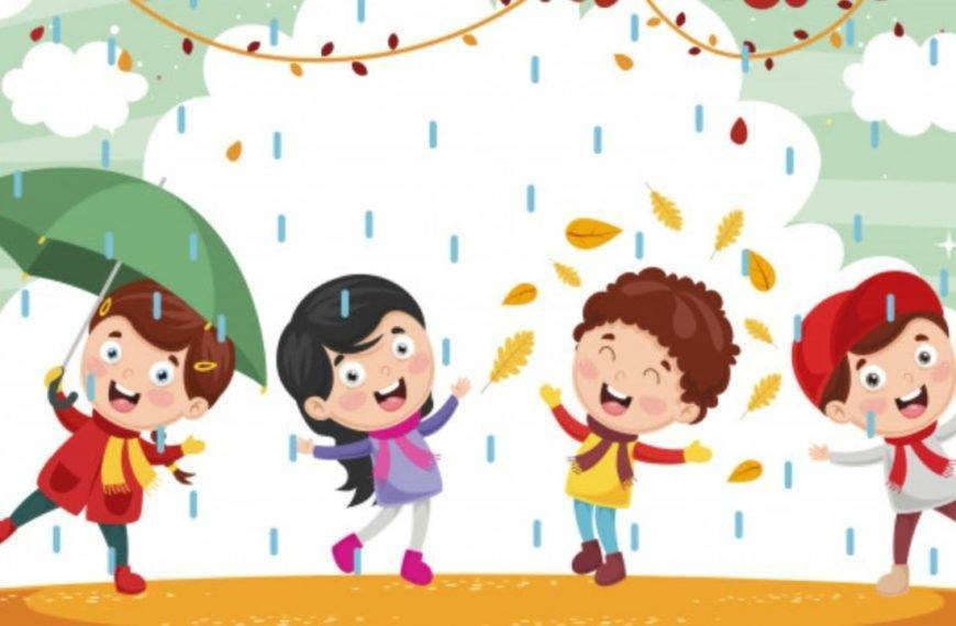 niños en otoño
