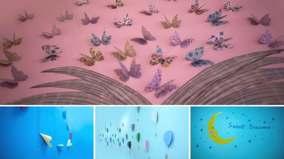 Mural Actividad Infantil Mariposas