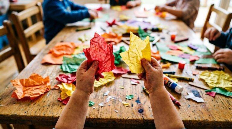 Autumn Leaves falling down activity - Los Mundos de Noa