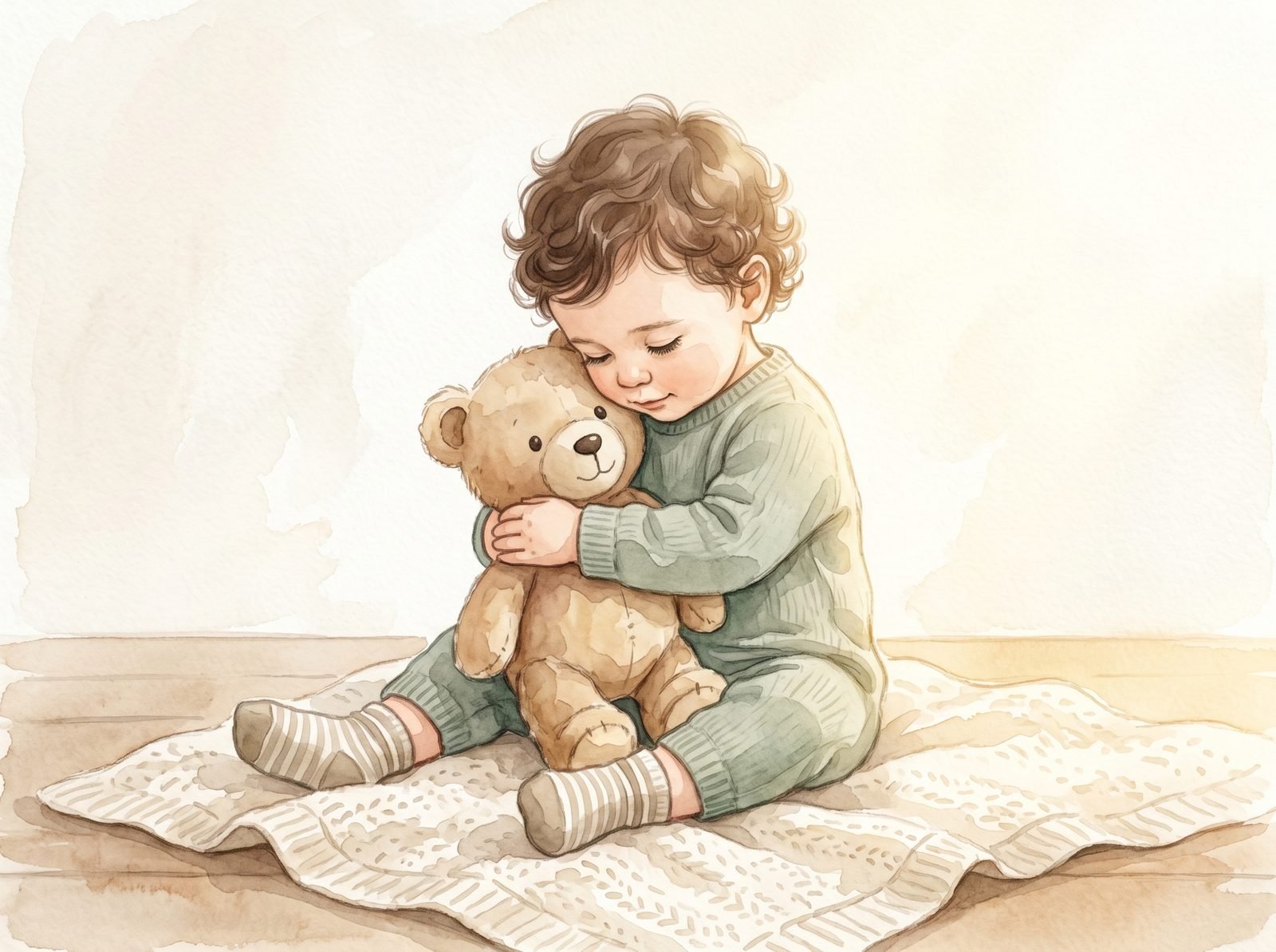 Peque 12-18m abrazando peluche