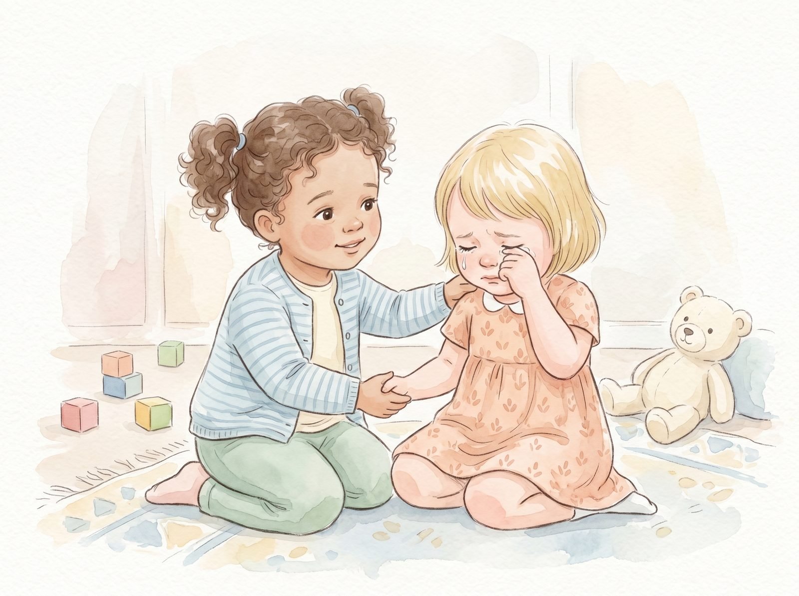 Niña 24-36m mostrando empatía