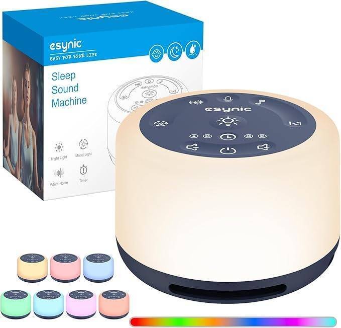 eSynic máquina ruido blanco portátil 30 tipos sonidos bebé dormir