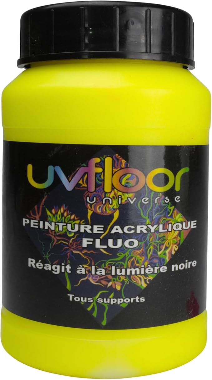 set pintura neón 6 colores brillantes para niños luz UV