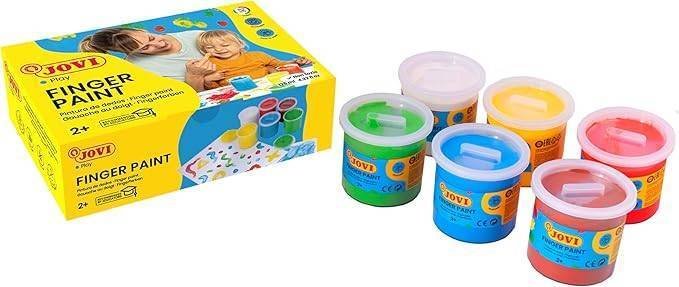 Jovi pintura dedos 6 colores 125ml botes grandes infantil