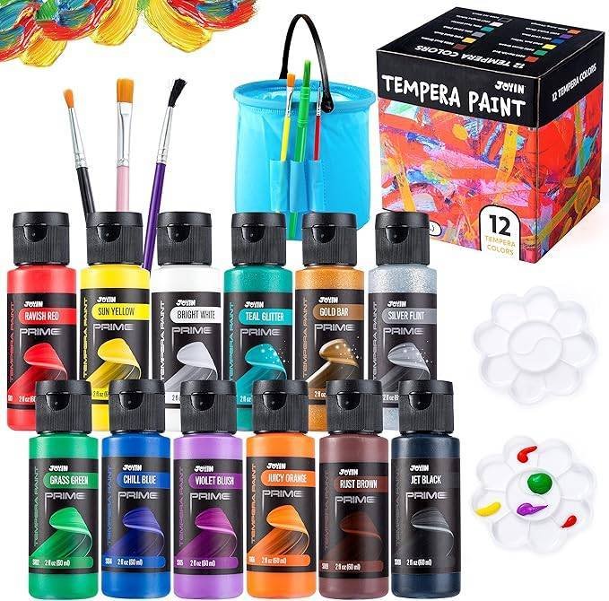 JOYIN set témperas lavables con pinceles niños