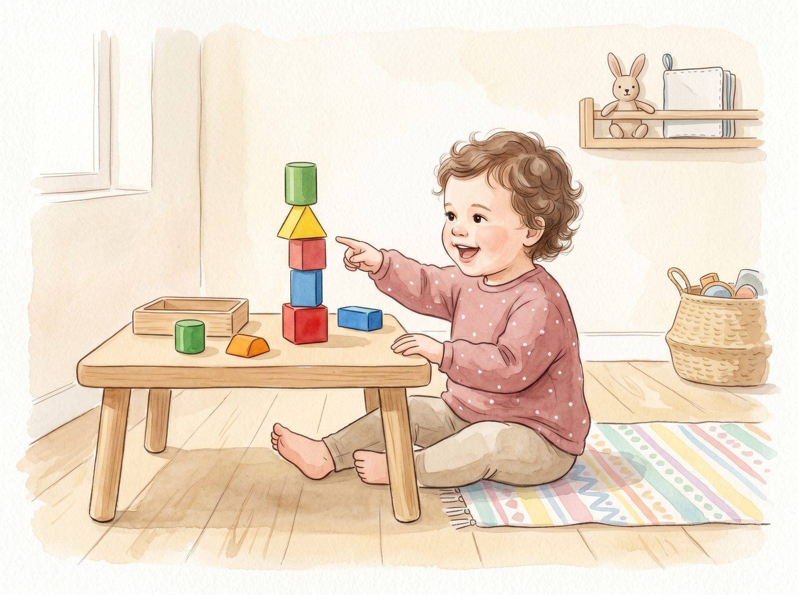 Bebé 12-18m señalando y nombrando