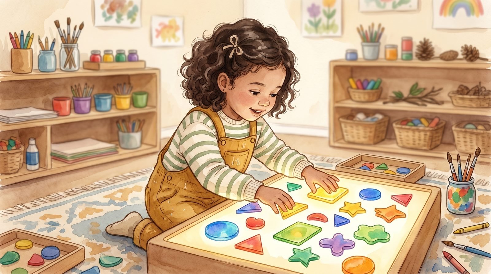 Actividades sensoriales mesa de luz