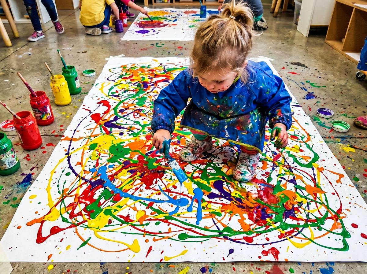 Actividad Pollock drip painting — Los Mundos de Noa