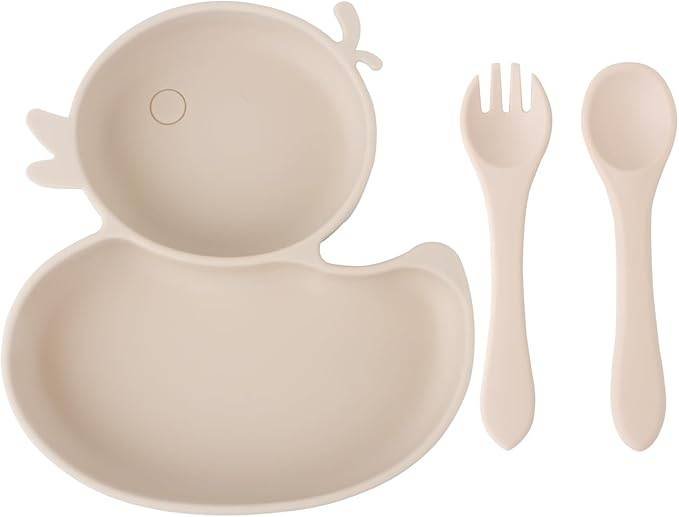 Qshare individual silicona bebé plato ventosa mantel antideslizante