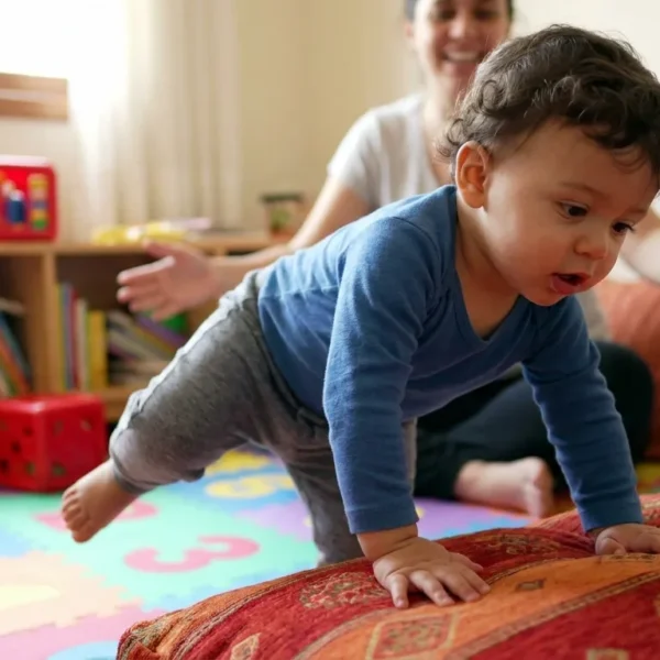 Circuito de almohadas para bebés: equilibrio y primeros pasos (10–18 meses)